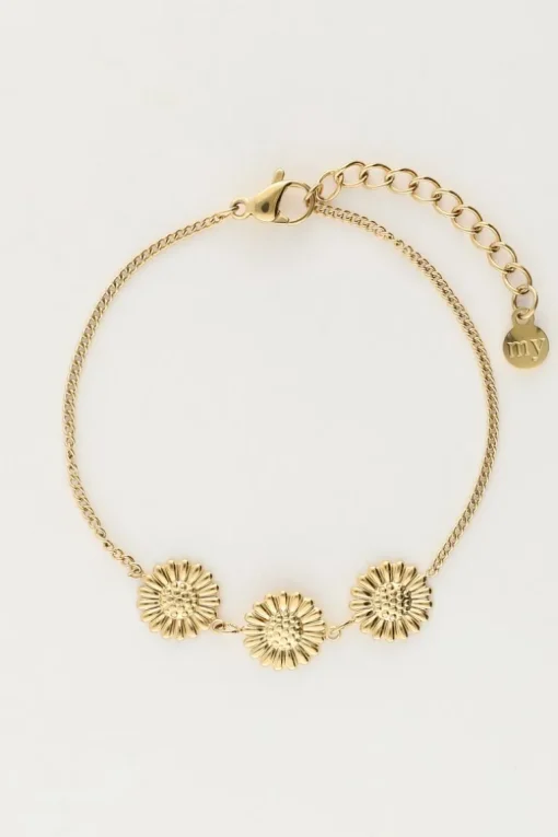 Armband Met Drie Zonnebloemen