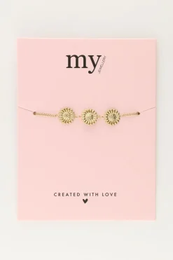 Armband Met Drie Zonnebloemen