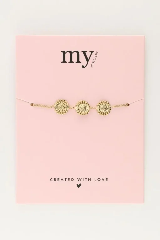 Armband Met Drie Zonnebloemen