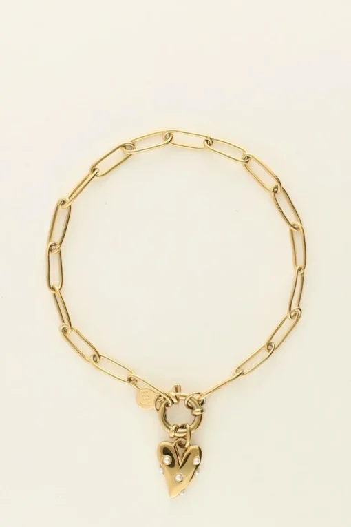 Armband Met Groot Hart En Parels