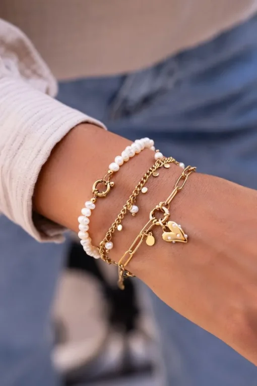 Armband Met Groot Hart En Parels