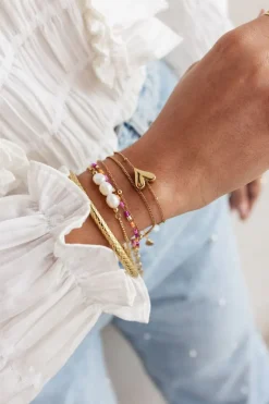 Armband Met Hartje En Bolletjes