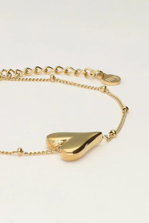 Armband Met Hartje En Bolletjes