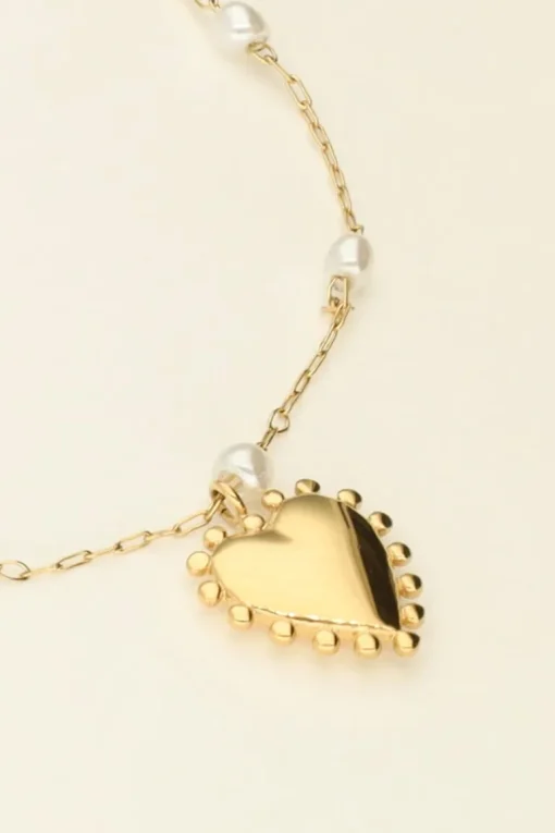 Armband Met Hartjes Bedel En Parels
