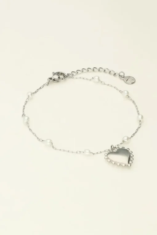 Armband Met Hartjes Bedel En Parels