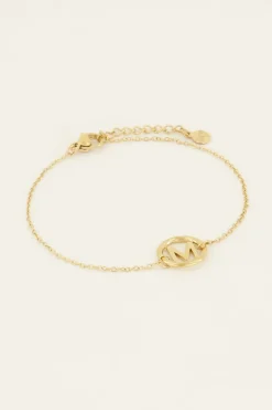 Armband Met Initial In Ronde Bedel