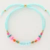 Art Blauwe Koord Armband Met Kralen