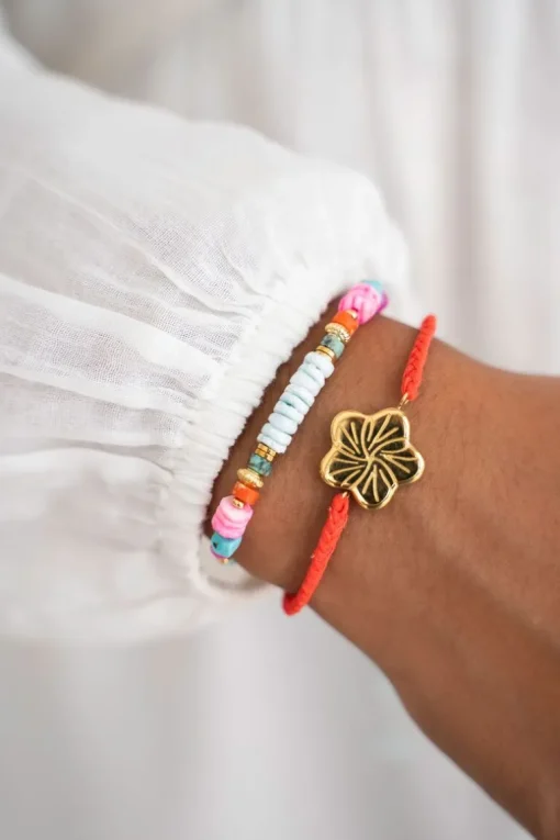 Art Blauwe Koord Armband Met Kralen