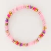 Art Elastieken Armband Met Roze Kralen