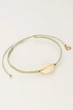 Art Gouden Koord Armband Met Schelp