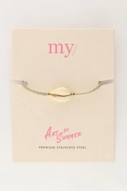 Art Gouden Koord Armband Met Schelp