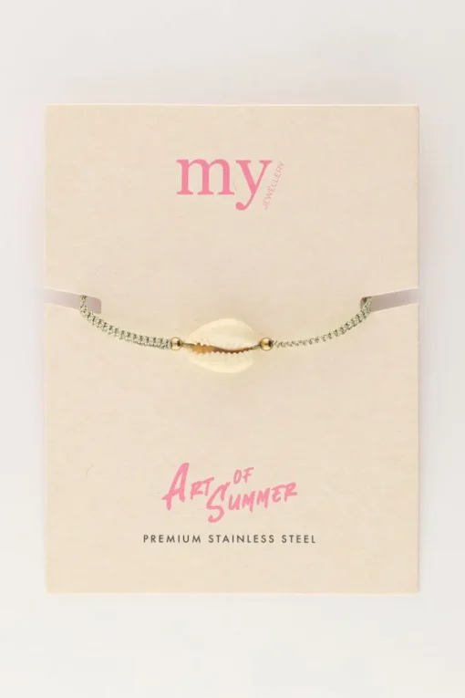 Art Gouden Koord Armband Met Schelp