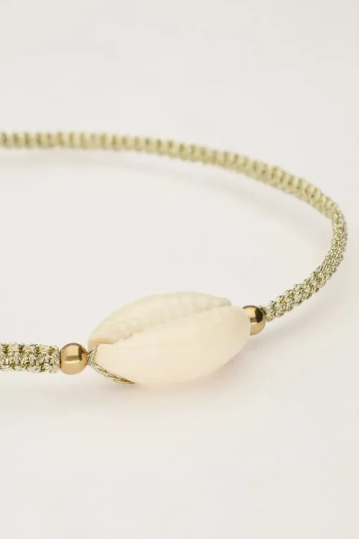 Art Gouden Koord Armband Met Schelp