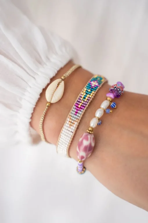 Art Gouden Koord Armband Met Schelp