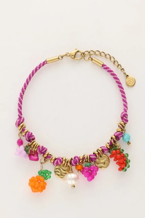 Art Paarse Touw Armband Tutti Frutti