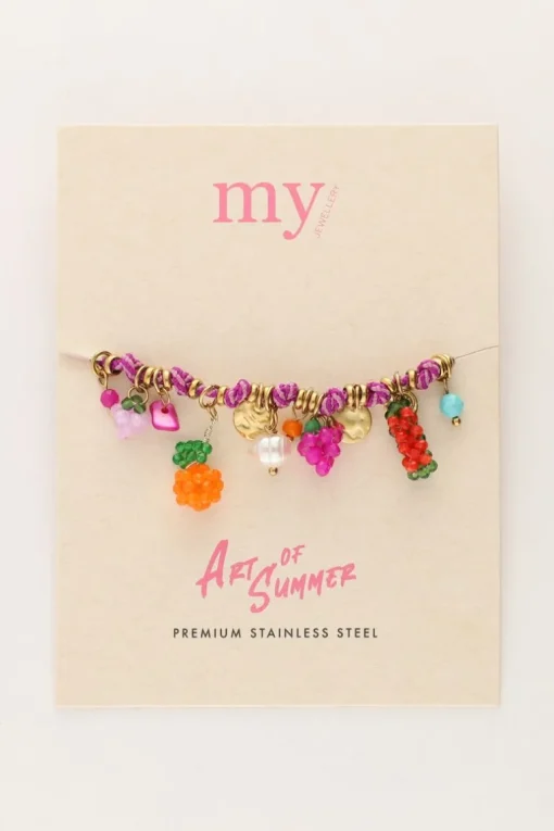 Art Paarse Touw Armband Tutti Frutti