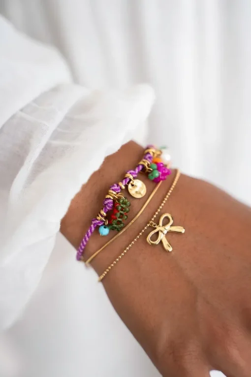 Art Paarse Touw Armband Tutti Frutti