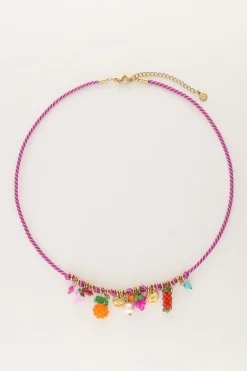 Art Paarse Touw Ketting Tutti Frutti