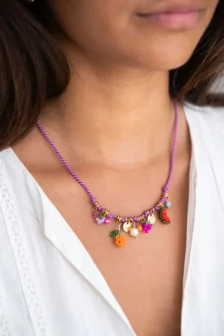 Art Paarse Touw Ketting Tutti Frutti