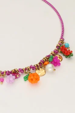 Art Paarse Touw Ketting Tutti Frutti
