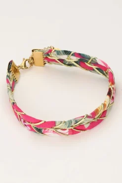 Art Roze Armband Met Gevlochten Look