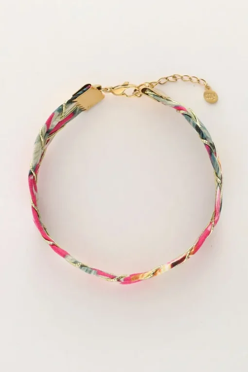 Art Roze Armband Met Gevlochten Look