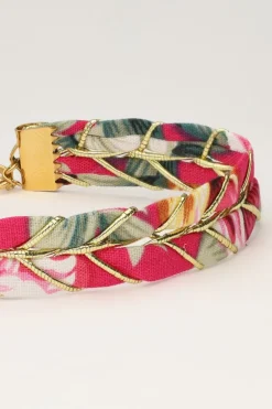 Art Roze Armband Met Gevlochten Look