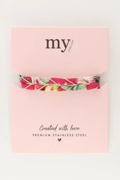 Art Roze Armband Met Gevlochten Look