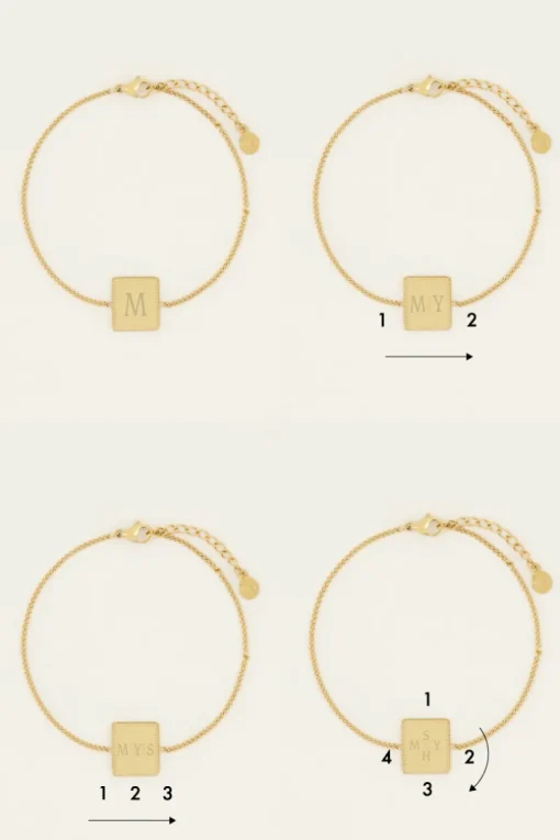 Atelier Armband Met Vierkante Bedel