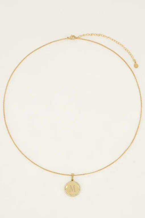 Atelier Lange Ketting Met Ronde Strass Bedel