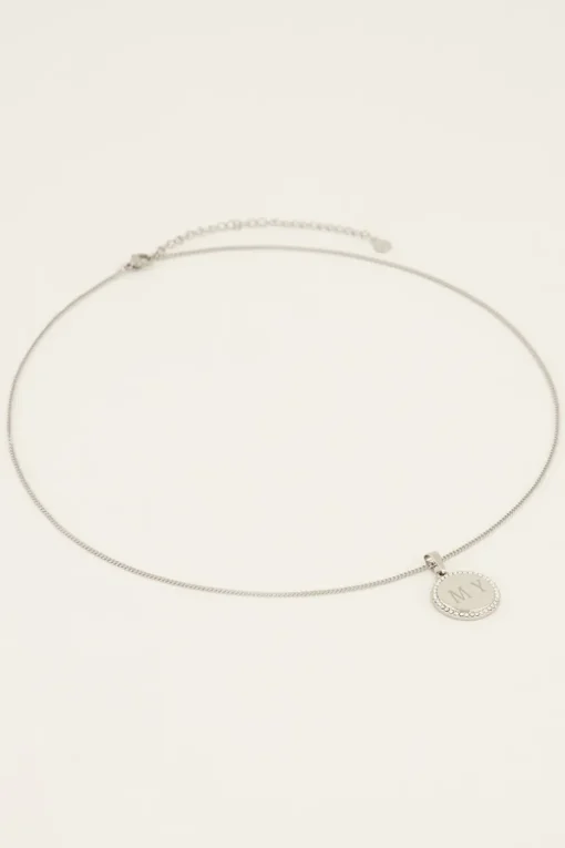 Atelier Lange Ketting Met Ronde Strass Bedel