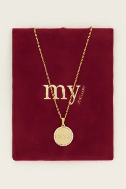 Atelier Lange Ketting Met Ronde Strass Bedel