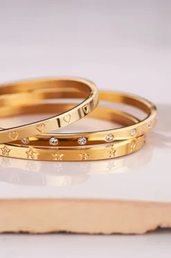 Bangle Met Gegraveerde Hartjes