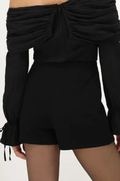 Basic Zwarte Skort Met Overslag