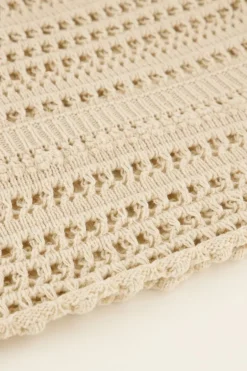 Beige Ajour Crop Top