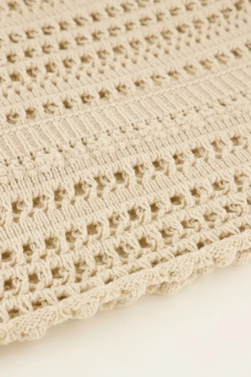 Beige Ajour Crop Top