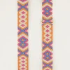 Beige Bag Strap Met Gekleurd Patroon
