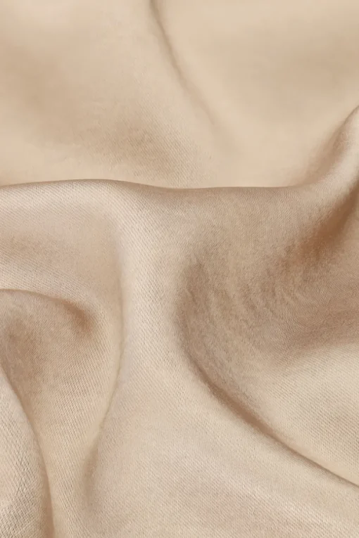 Beige Blazer Met Dubbele Knopen Satijn