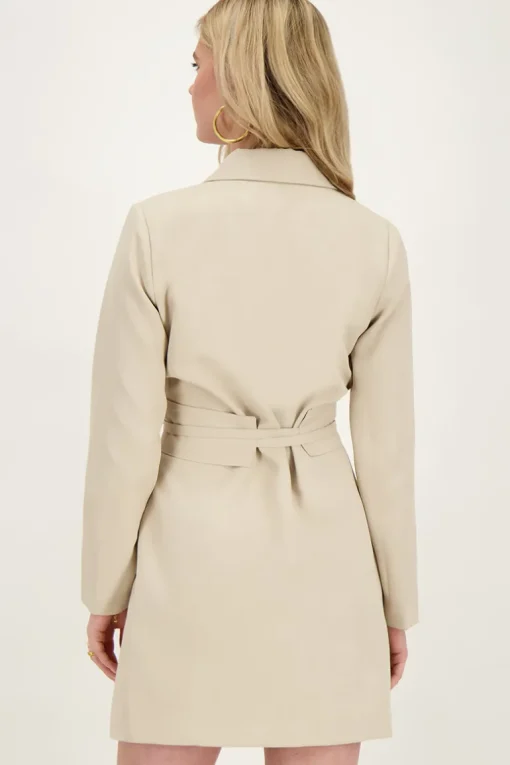 Beige Blazerjurk Met Ceintuur