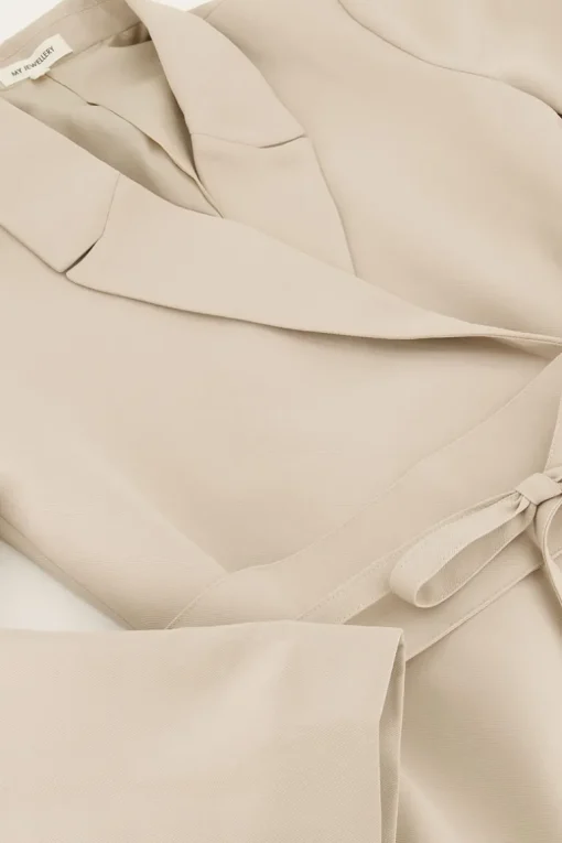 Beige Blazerjurk Met Ceintuur