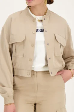 Beige Bomberjas Cargo