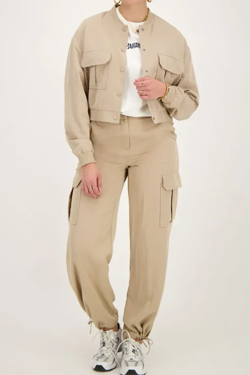 Beige Bomberjas Cargo