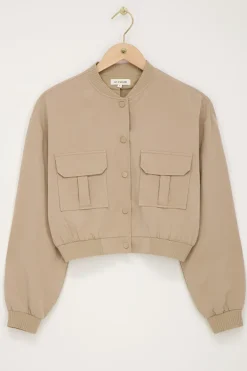 Beige Bomberjas Cargo