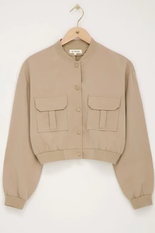 Beige Bomberjas Cargo