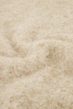 Beige Boucle Top Met Korte Mouwen