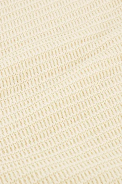 Beige Gebreide Midi Skirt Met Split