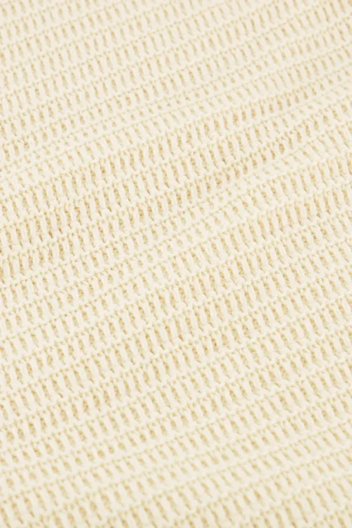 Beige Gebreide Midi Skirt Met Split