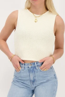 Beige Gebreide Tank Top