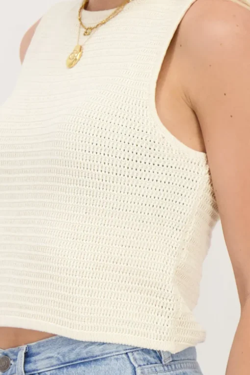 Beige Gebreide Tank Top