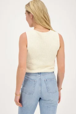 Beige Gebreide Tank Top